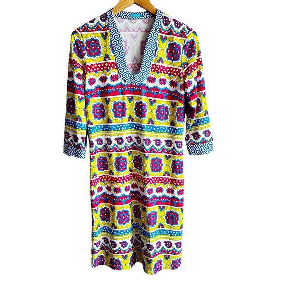 J. McLaughlin Gisel Geo Bold Catalina Cloth Dress M - Picture 1 of 9